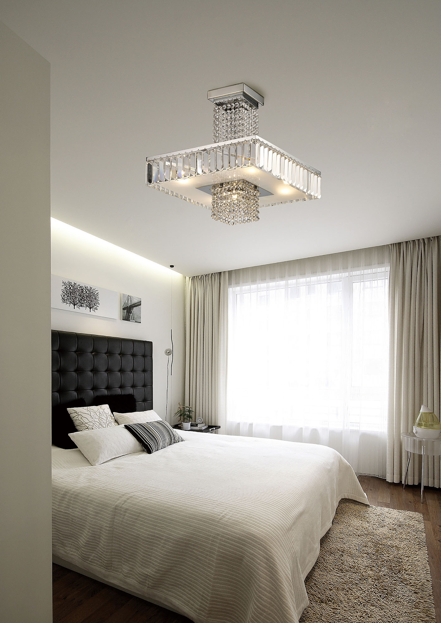 Ophelia Crystal Ceiling Lights Diyas Ringed & Square Crystal Fittings Ophelia Crystal Ceiling Lights Diyas Ringed & Square Crystal Fittings